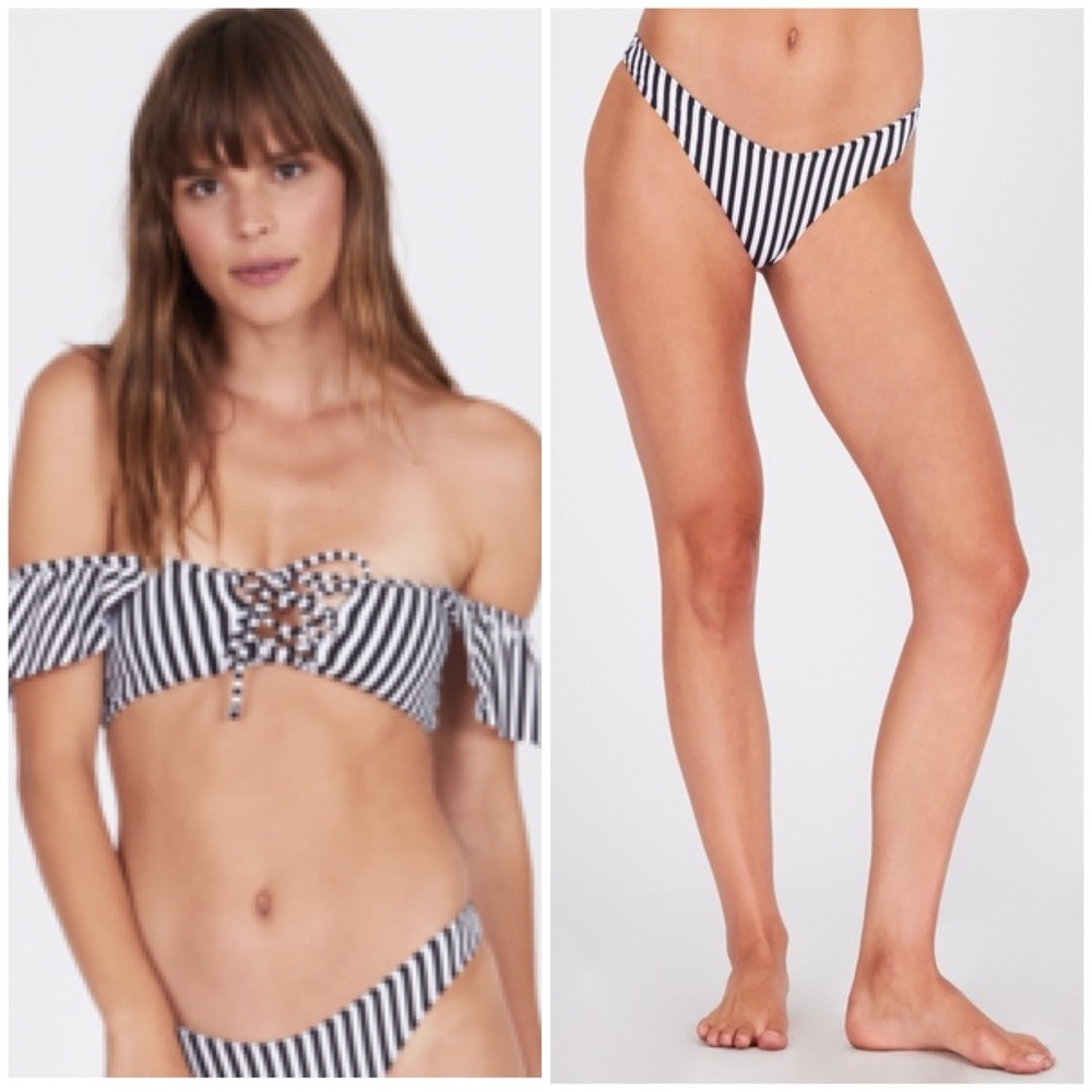 NWT Amuse X Flynn Skye Audri Bandeau Bikini Top & Karissa High Hip Bottoms XS